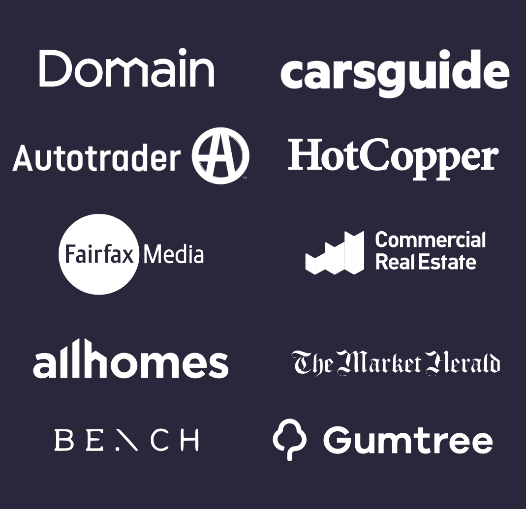 Company logos on dark background