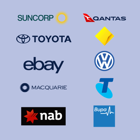 Company logos on light blue background