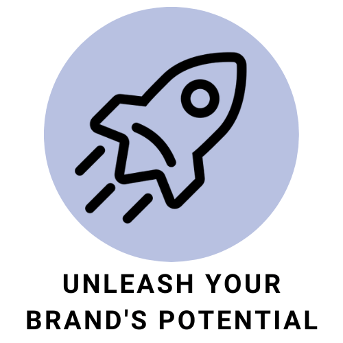Unleash your brand's potential rocket ship icon