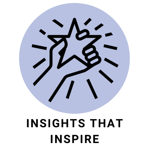 Insights that inspire star in hand icon